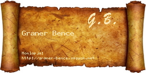 Graner Bence névjegykártya